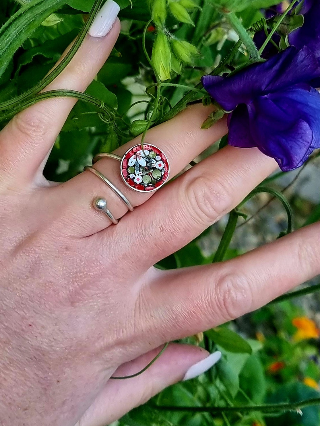 Spiral Mosaic Ring