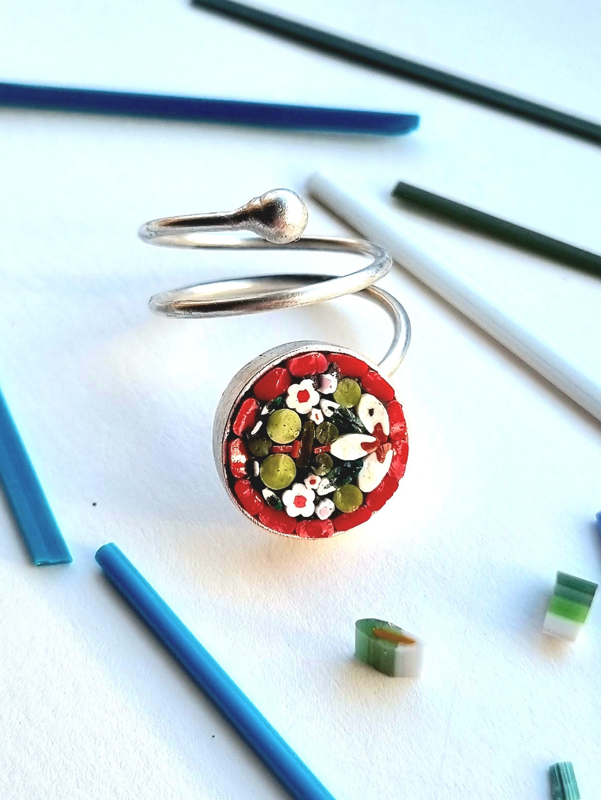 Spiral Mosaic Ring