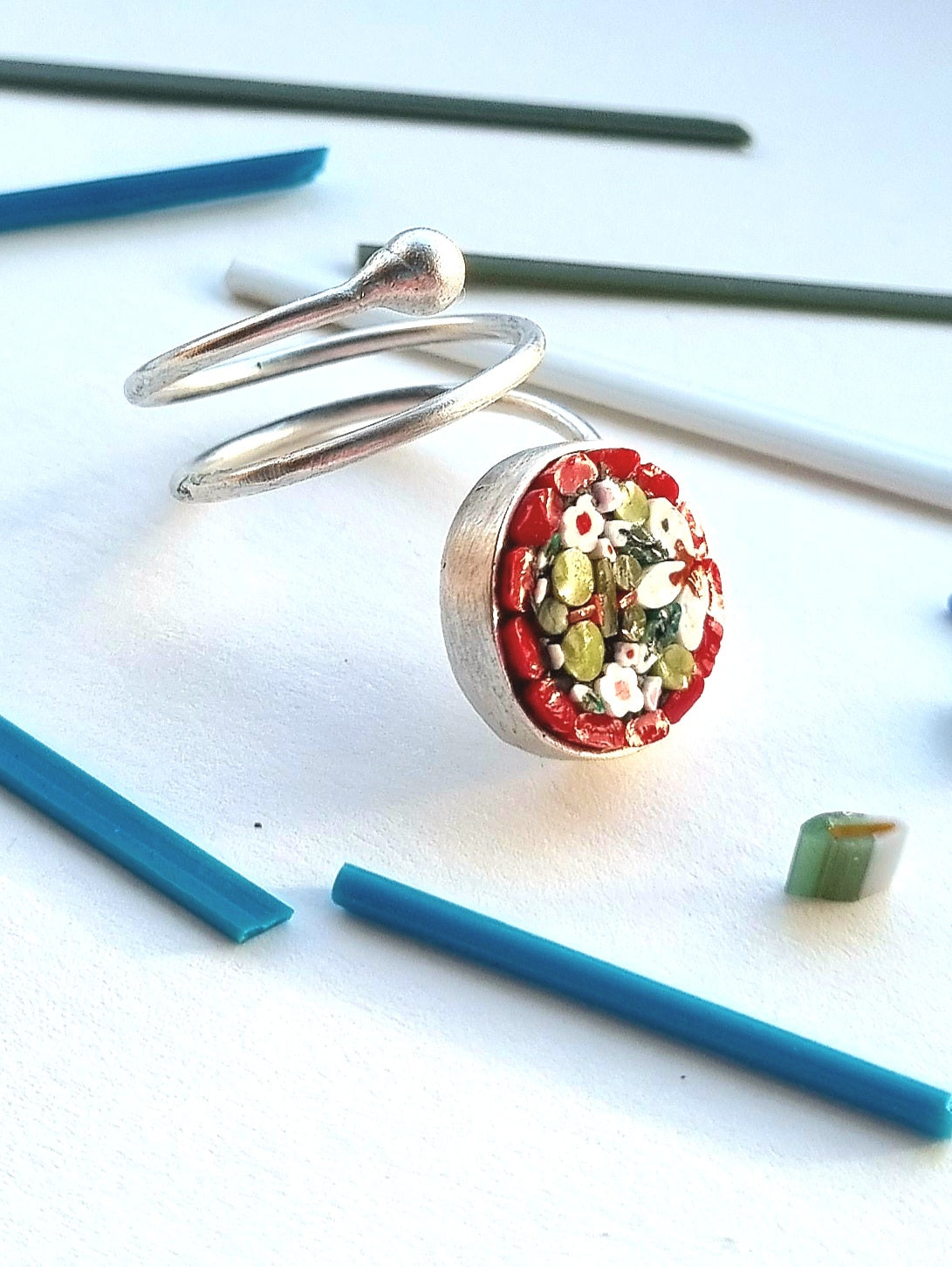 Spiral Mosaic Ring