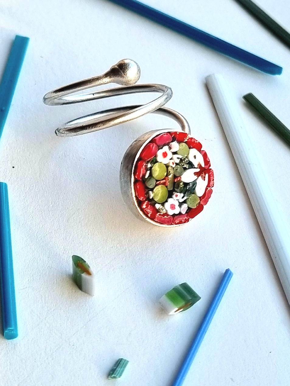 Spiral Mosaic Ring