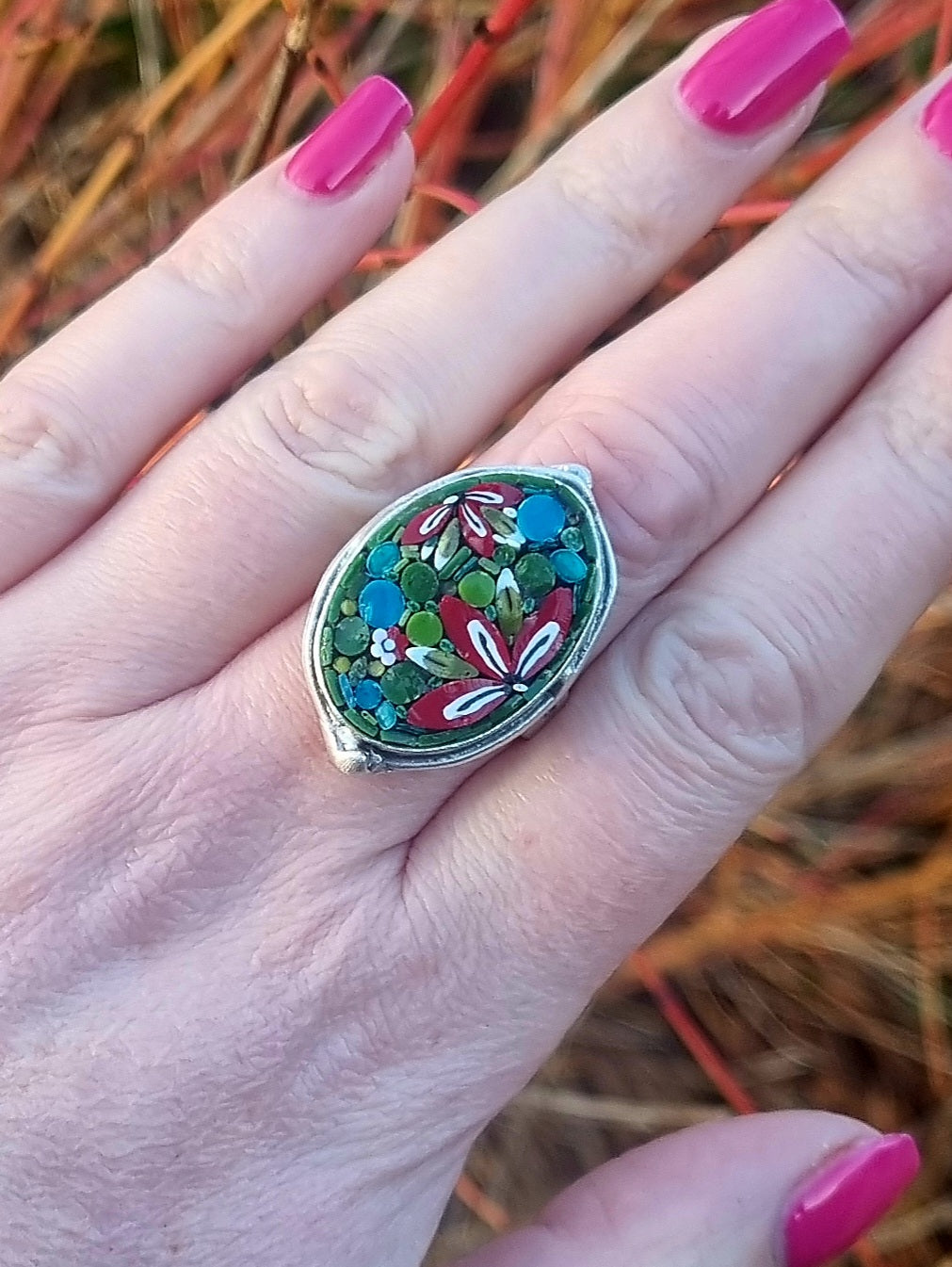 Oval Mosaic Ring