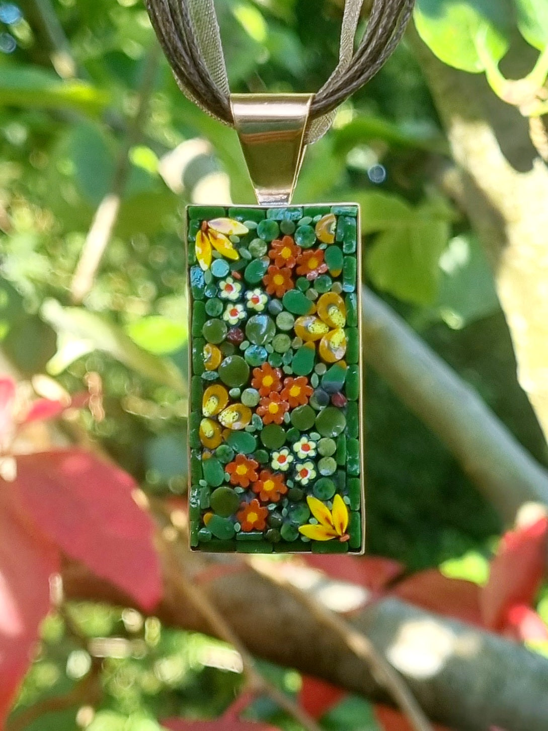 Copper Mosaic Pendant