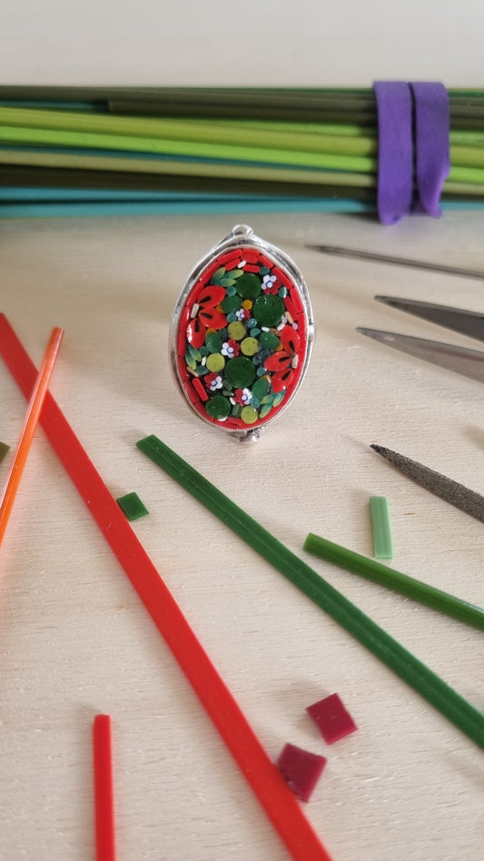 Oval Mosaic Ring
