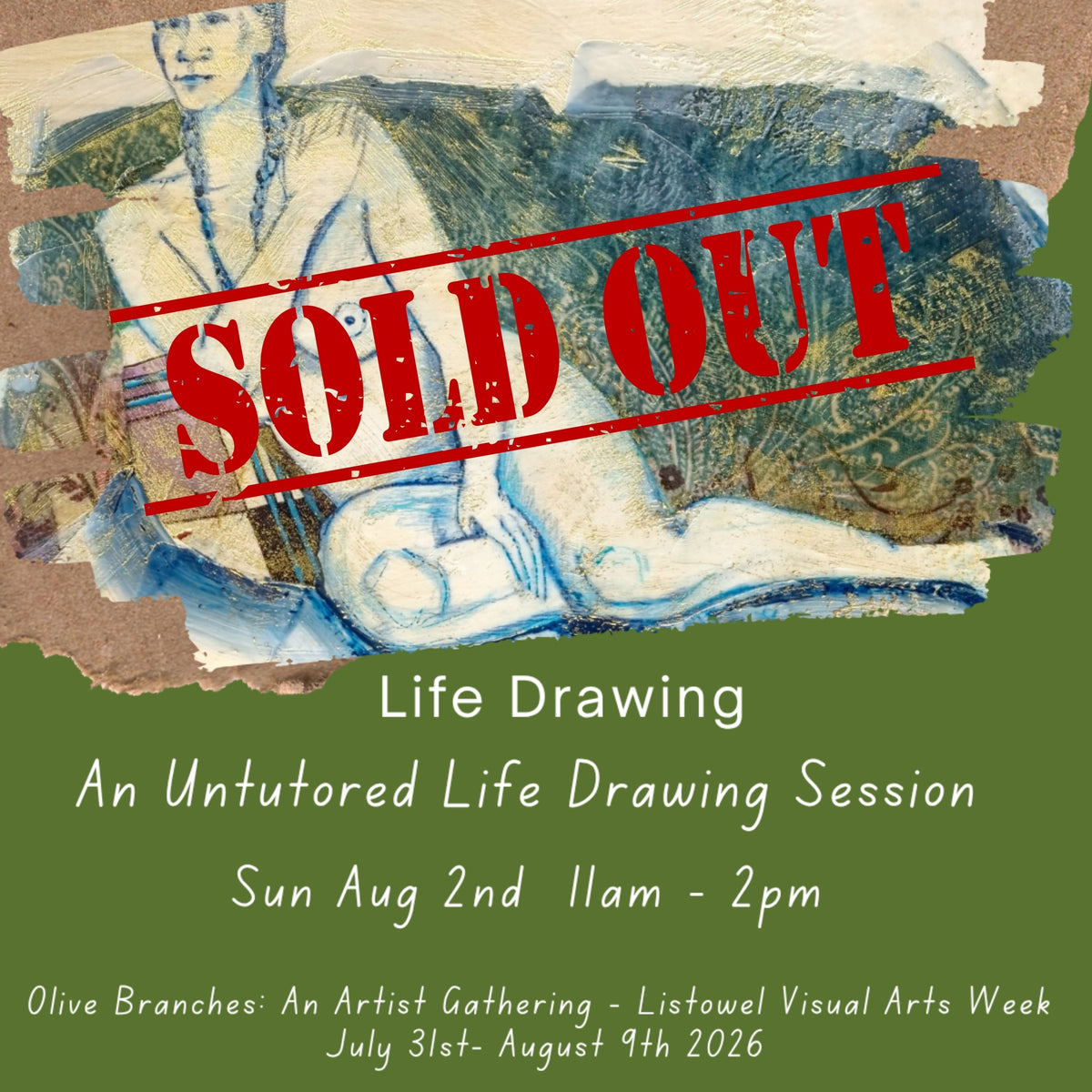 Fully Booked. Life Drawing Session - Sun 2nd August 2026