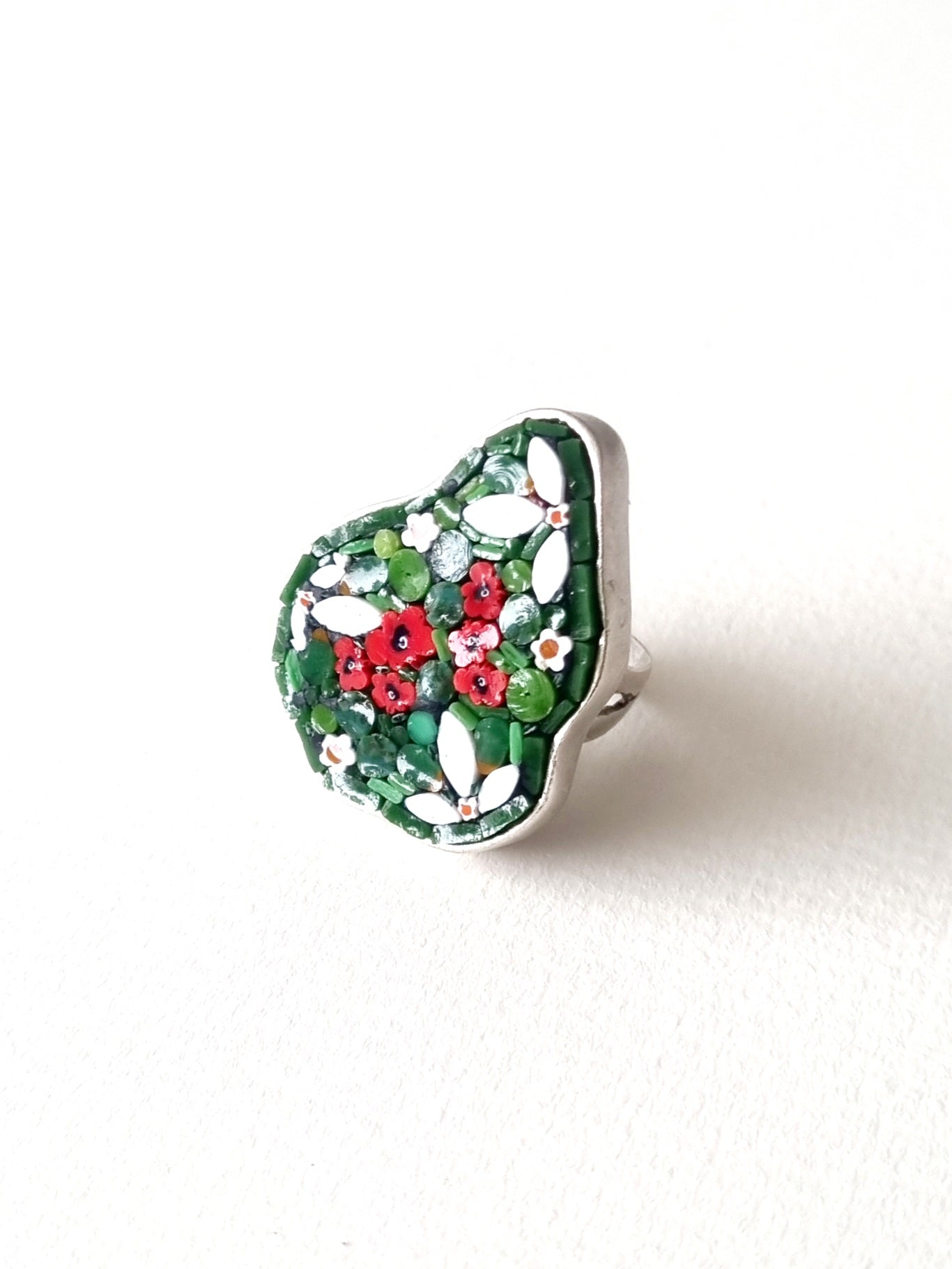 Green Micro Mosaic Ring
