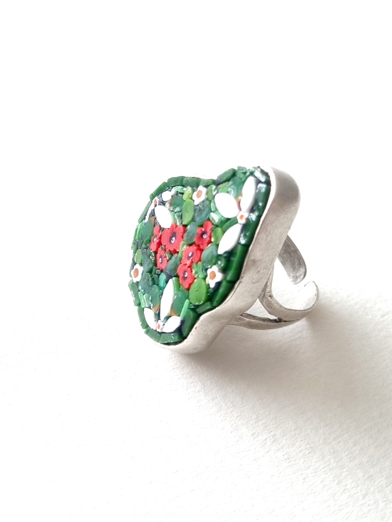 Green Micro Mosaic Ring