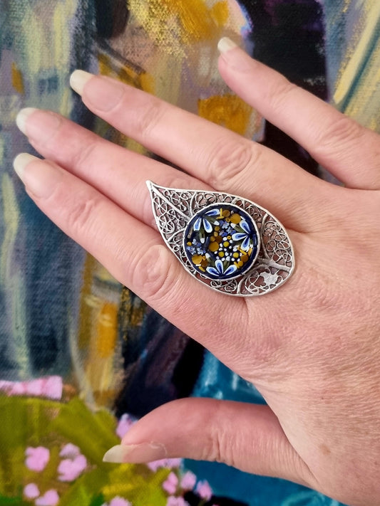 Filigree Mosaic Ring