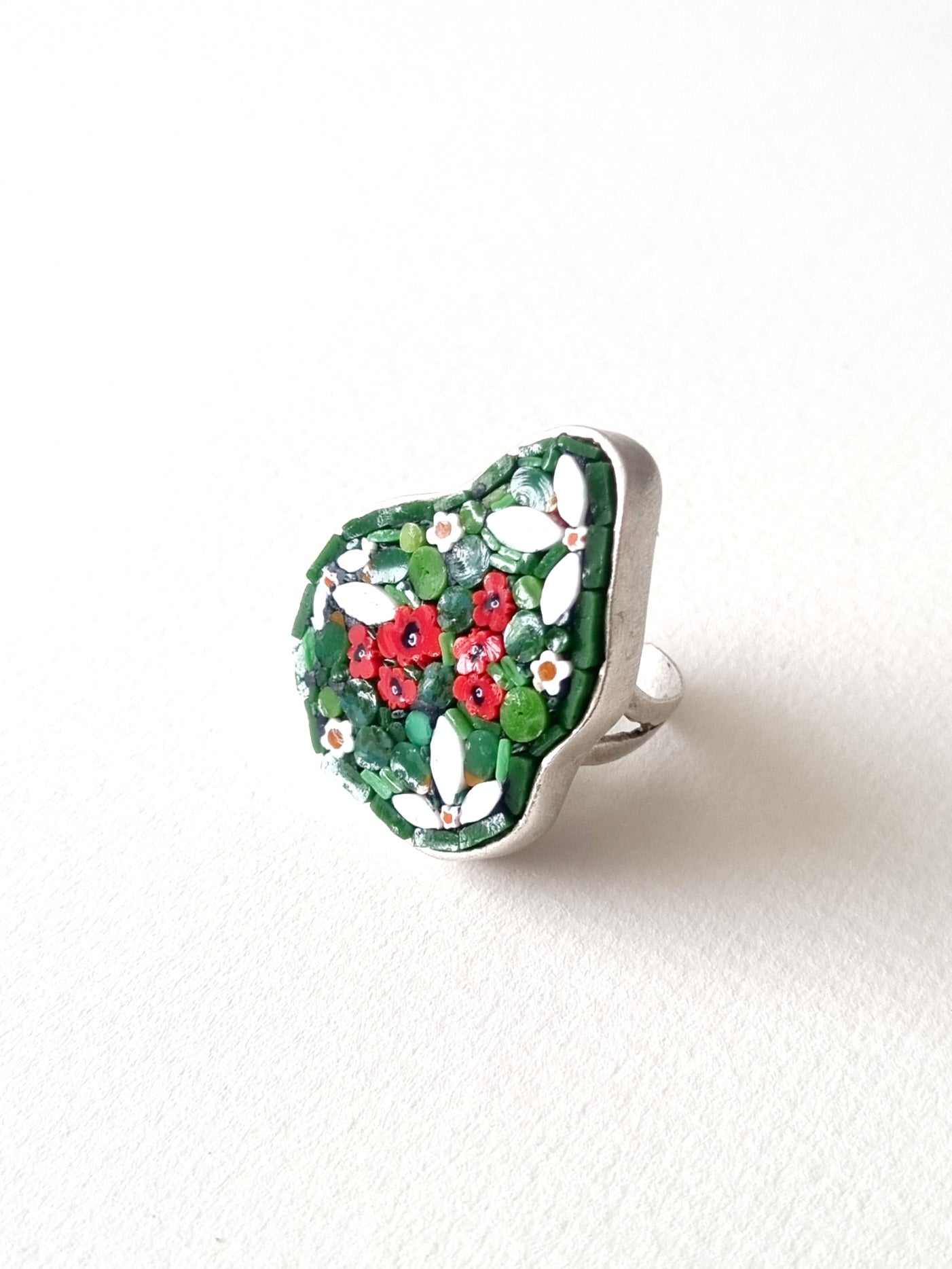 Green Micro Mosaic Ring