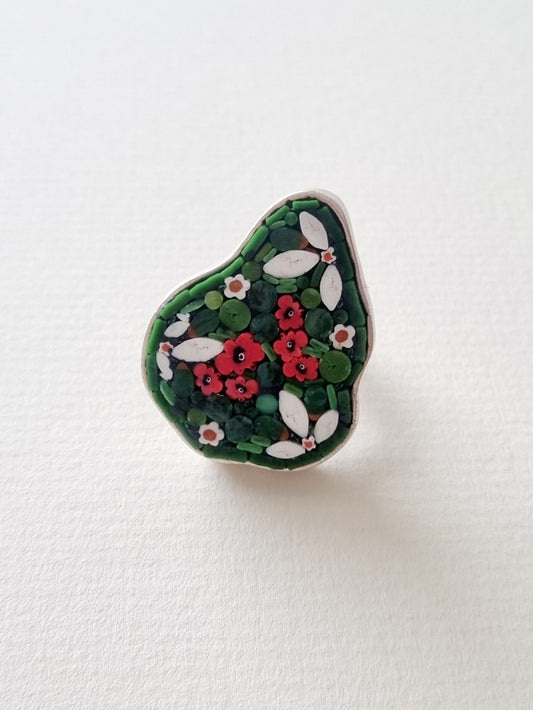 Green Micro Mosaic Ring