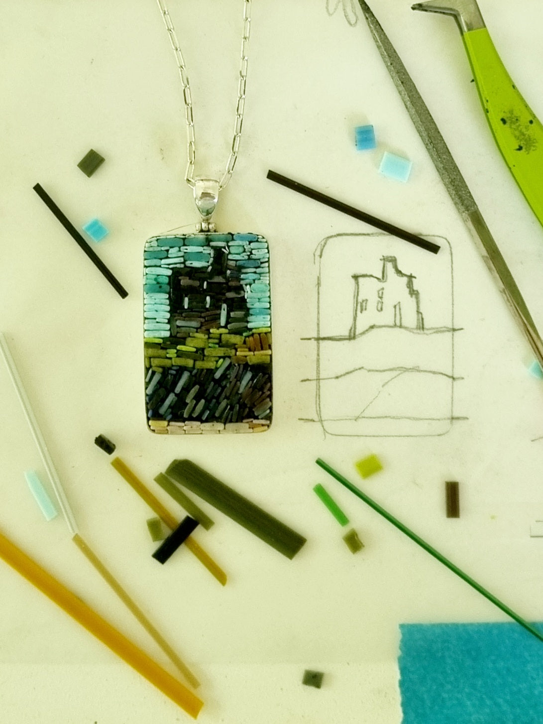 Ballybunion Castle Micro Mosaic Pendant